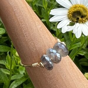 Labradorite Beaded 14K GF Ring